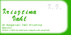 krisztina vahl business card